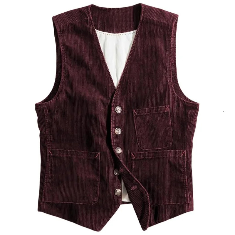 Mens Vintage Corduroy Vest Sleeveless VNeck Waistcoat for Casual Party Wear | Dress Suit Gilet Retro Style Slim Fit Bre 250707