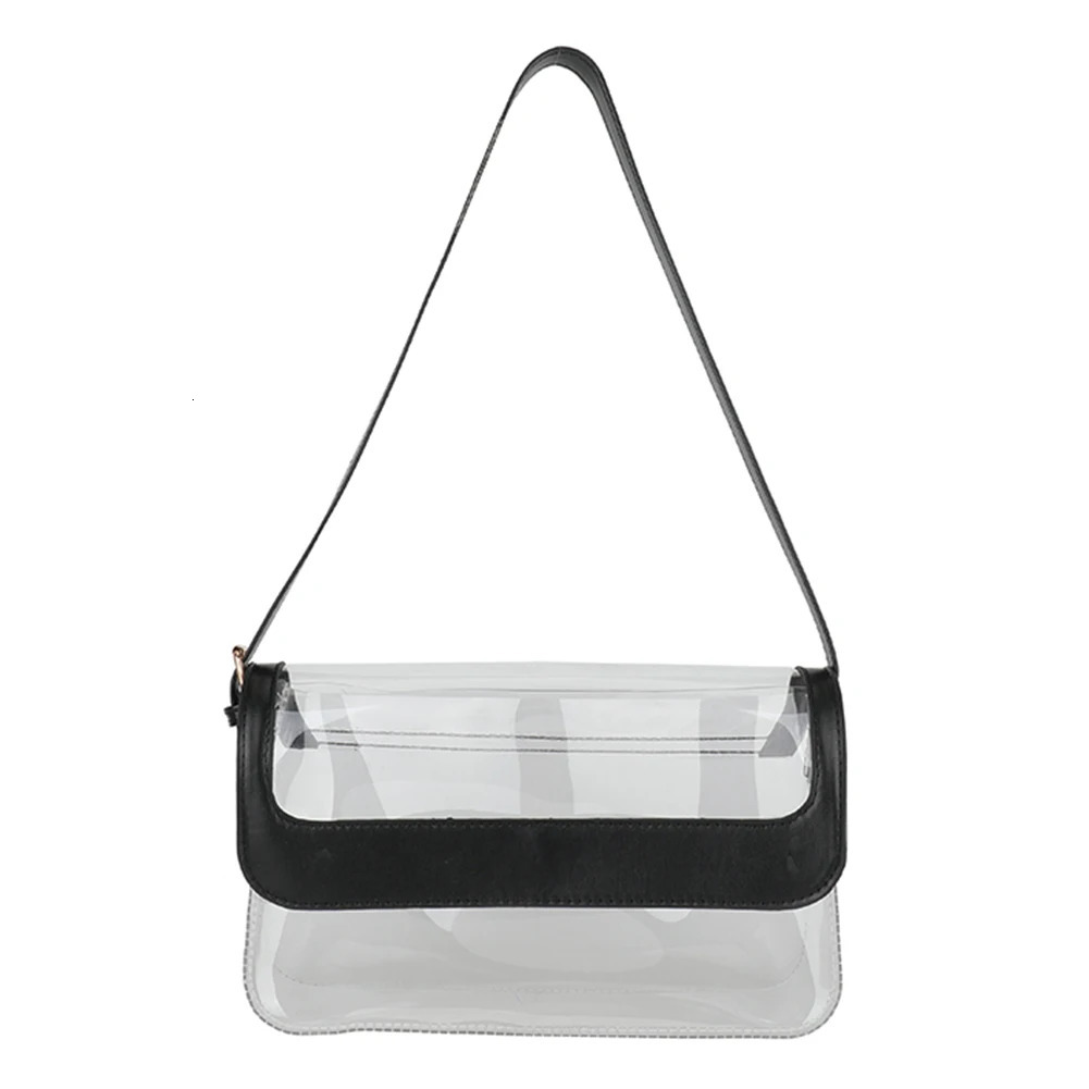 PVC Transparent Shoulder Bag See Through Cute Clear Purse Stadium Approved Casual Simple Fashion for Sports Festivals 250714