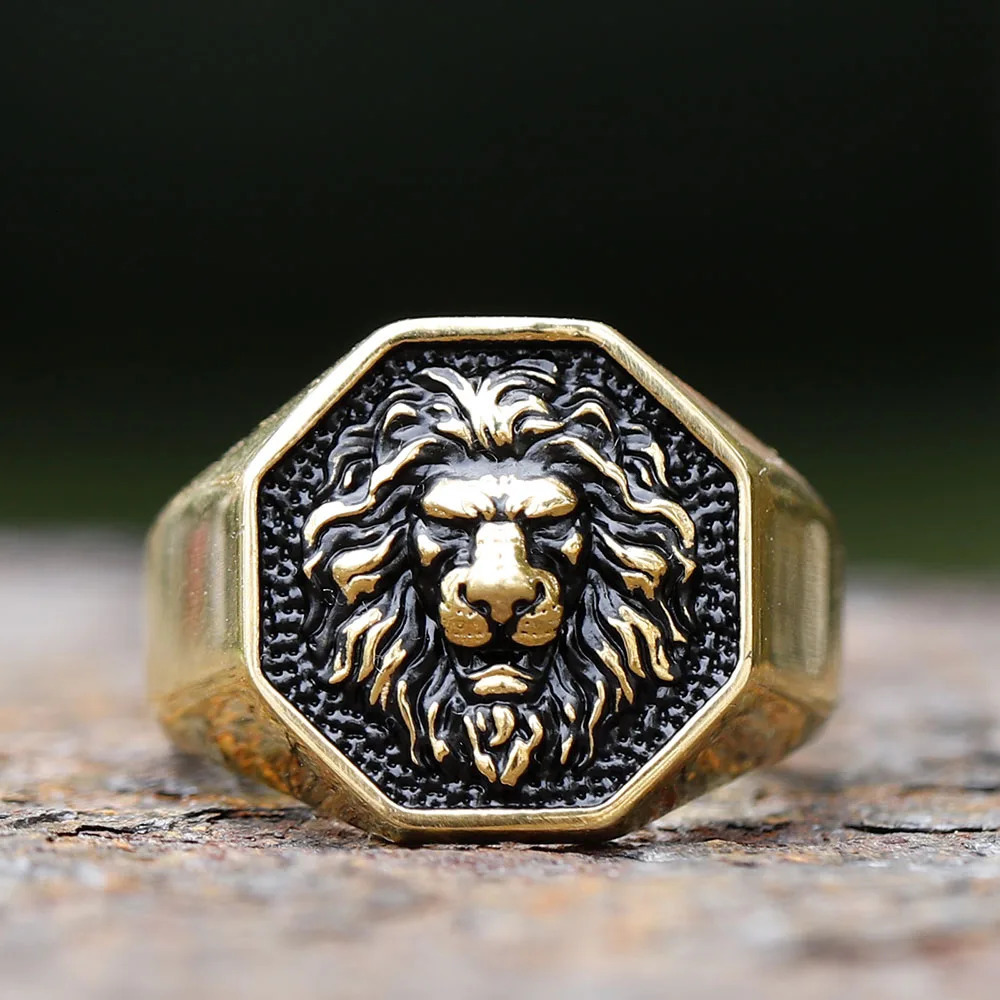 Detailed Stainless Steel 3D Lion Head Rings For Men Women Punk Trendy Domineering Vintage Animal Jewelry Gift with 250717