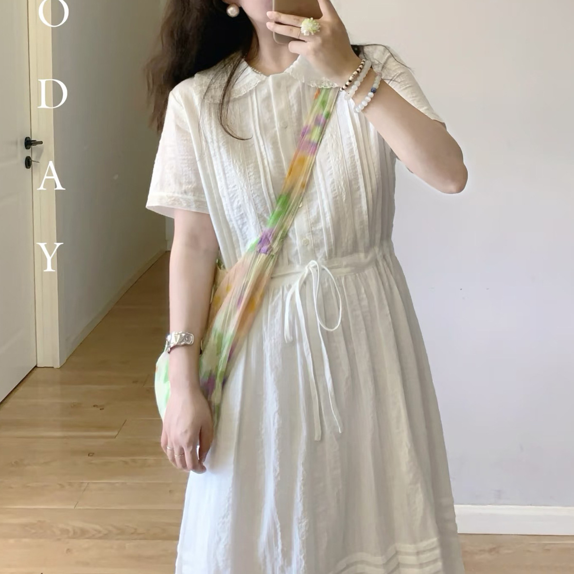 2025 designer's new Tencel gradient semi transparent cloth bag elegant hazy thin cloth bag women's shoulder bag crossbody bag