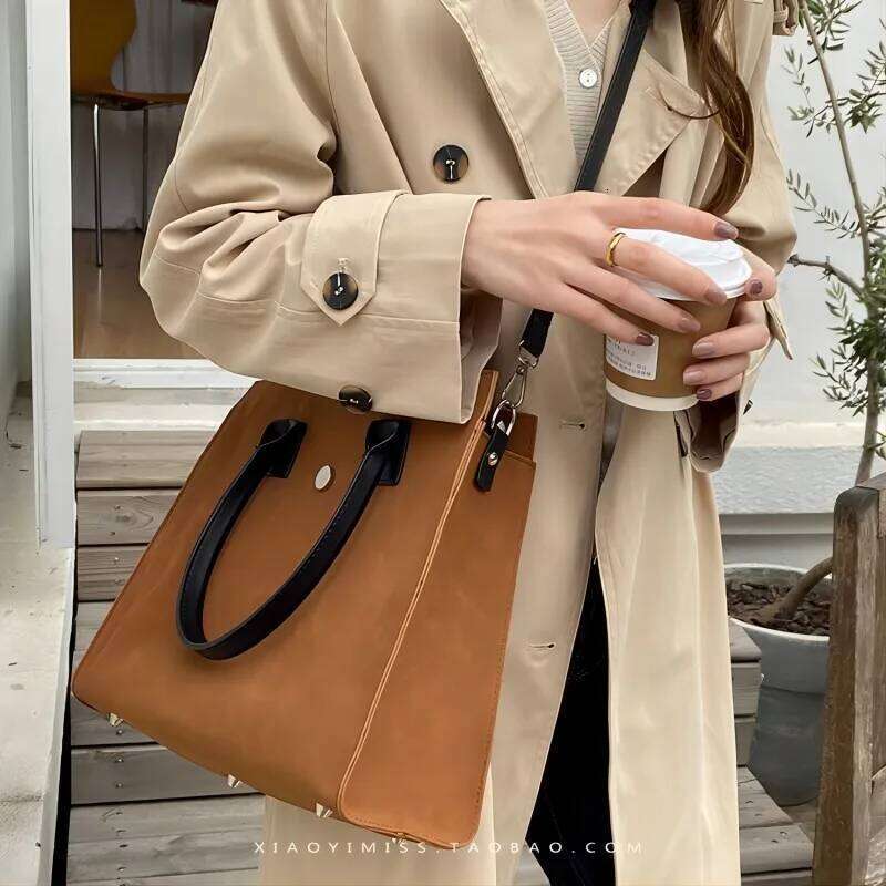 CGCBAG Korean Fashion Lage Capacity Women's Tote Casual Brand Shoulder Bag Nubuck PU Leather Female Designer Handbags