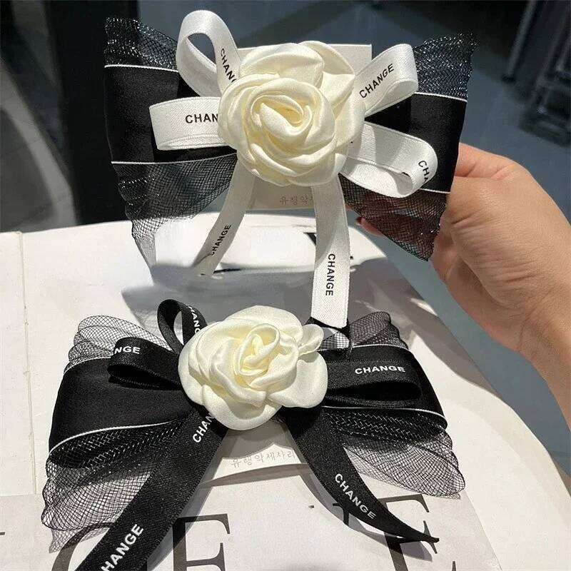 Fashion Elegant Rose Hairpin Women 2023 New Temperament Korean Headwear Flower Bows Hairclips Wholesale Accessories for X250720
