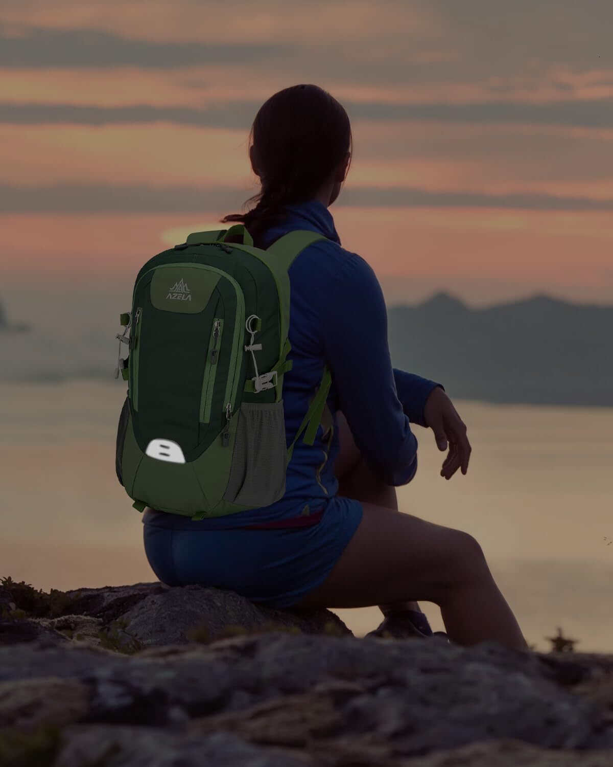 YMX 179 798 Outplea 20L Small Men Women, Multi-Pocket Travel Backpack, Reflective Hiking Daypack with Chest Strap, Rucking Backpack for Outdoor Sport,