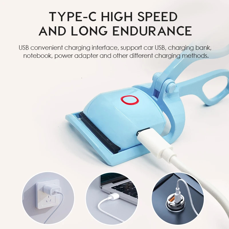 Rechargeable USB Portable Electric Heated Comb Perm Long Lasting Eyelashes Curls Thermal Eyelash Curler Makeup Tools 250716