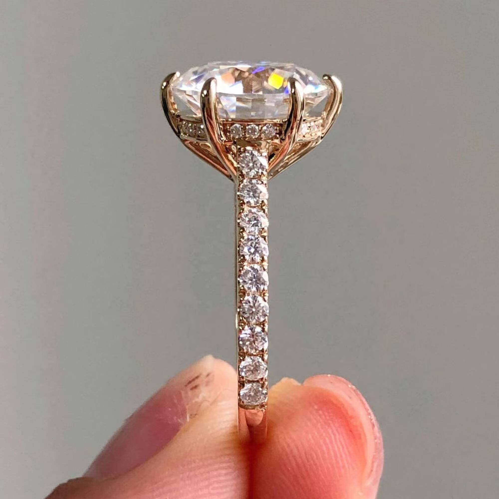 Trending 3.60 Ct Lab-Grown Round Cut Diamond Ring with Band Engagement Wedding Ring Jewelry 14k Yellow Gold Ring