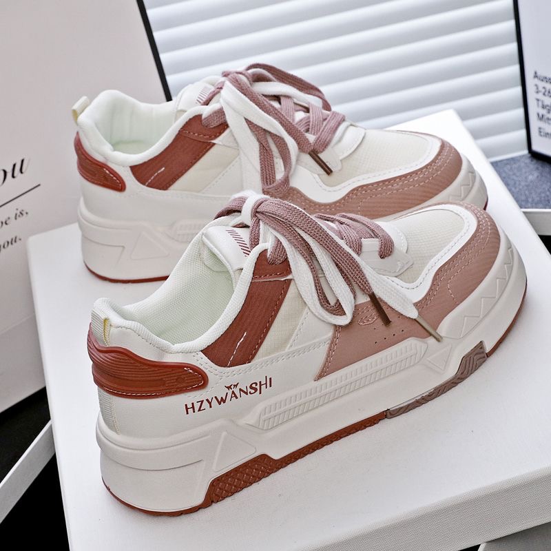 Women's Shoes Platform Sneakers Autumn New White Shoes Fashion Non Slip Casual Shoe Breathable Lace-up Women Vulcanized Shoes New Skateboarding S