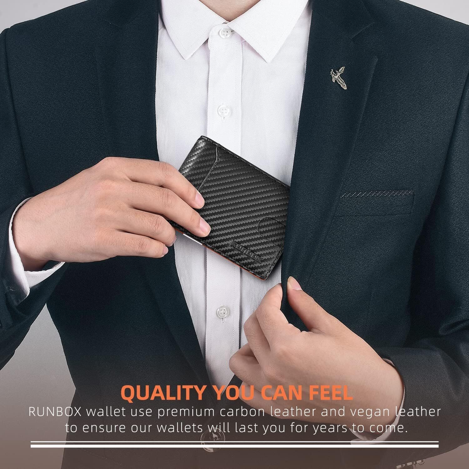 YMX Slim Wallets for Men Leather Money Clip Mens RFID Blocking Front Pocket Bifold Wallet - Thin Credit Card Holder with Gift Box