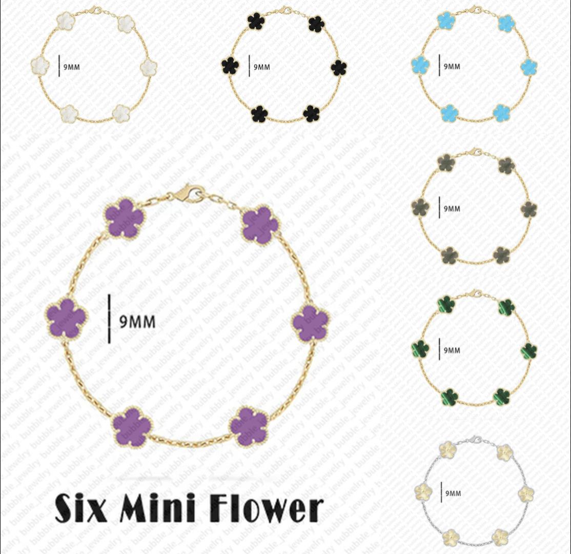 motif clover mini bracelet designer lucky charm 6 flower 9mm bracelets rose gold bracelete spade jewelry gifts