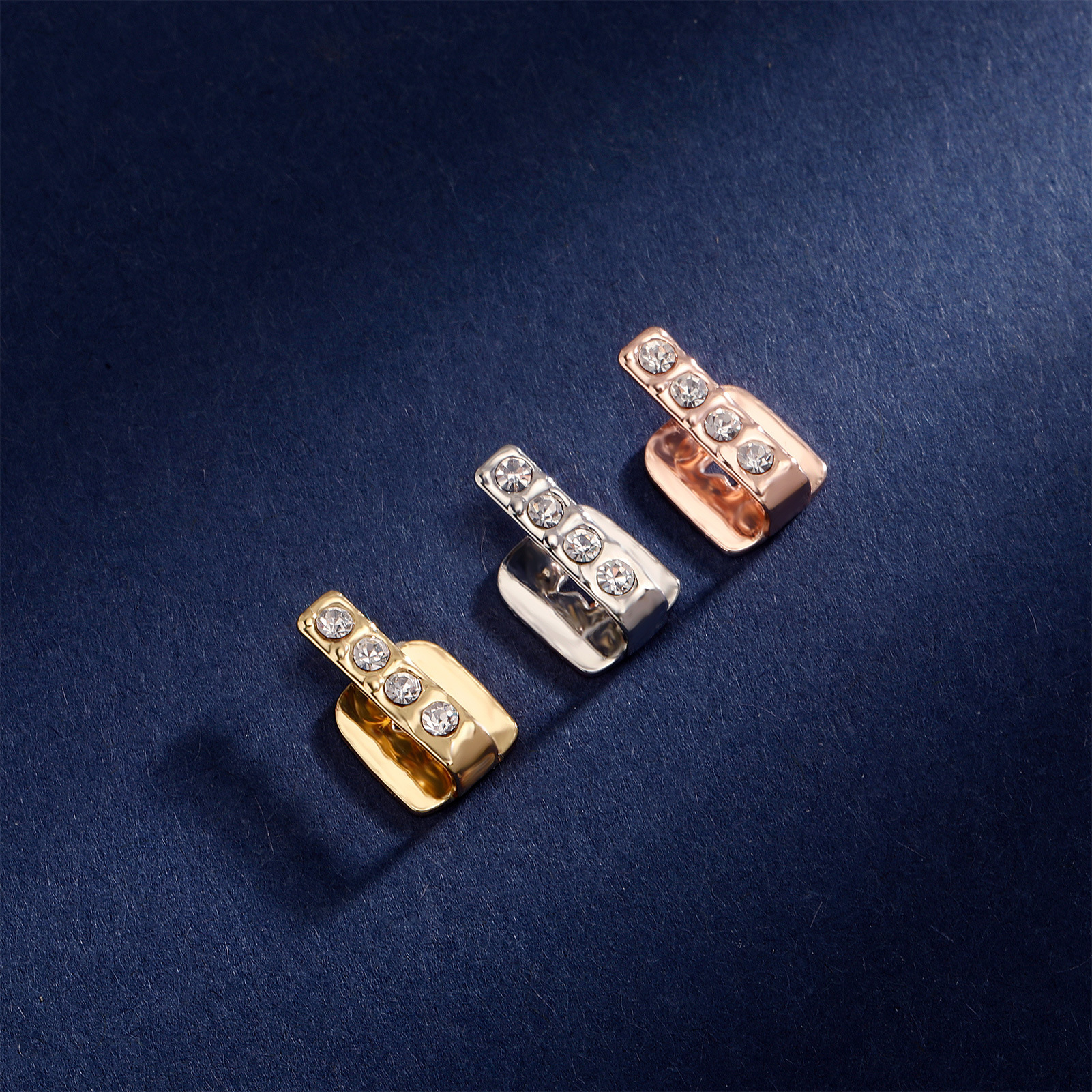 Single Vertical Bar Hollow Two-Tone Grillz Daily Street Cool Iced Out Gold Teeth Hip Hop Versatile Accessory
