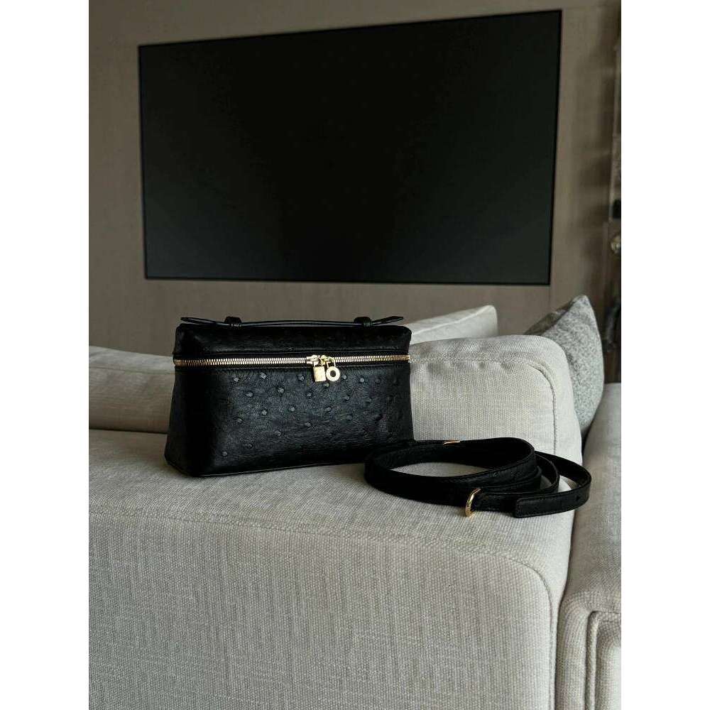 Ele Ostrich Pattern Leather Eup Women's Crossbody Oulder Bag Faionable Lunch Box Design Casual Handbag