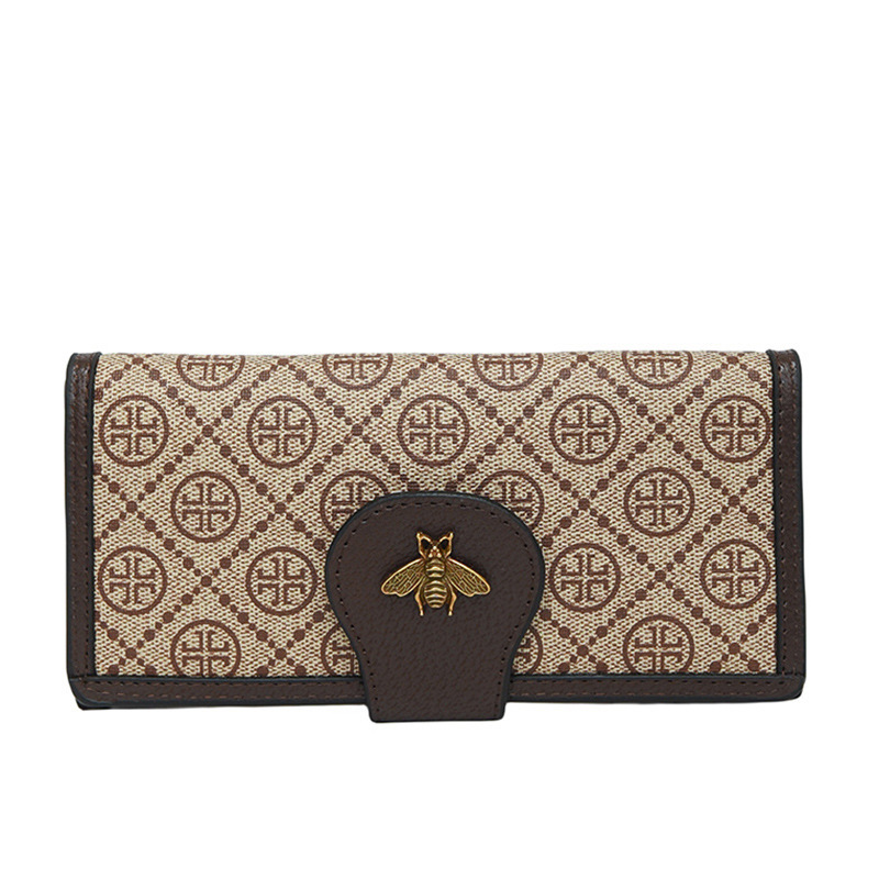 Luxury Brand Designer Bag Summer New Korean Style Niche Large Capacity Printed Bee Multi-Card Slot Lightweight Fashion Women's Wallet Wholesale
