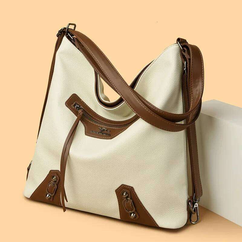 Luxury designer's new multi-pocket ladies' high-quality soft leather one-shoulder handbag