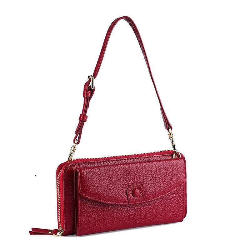 Multifunctional Genuine Purse Bag 2025 New Card Holder Women Wallet Fashion Ladies Real Cow Leather Clutch