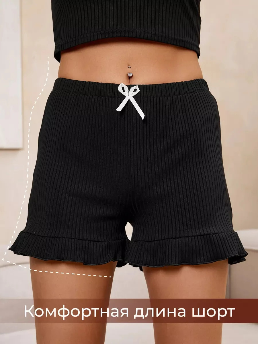 Summer Womens Pajamas Set Lace Button Patchwork Top Ruffles Shorts Sleepwear 2 Piece For Women Sexy Cami Slim Pyjamas Suit 250717