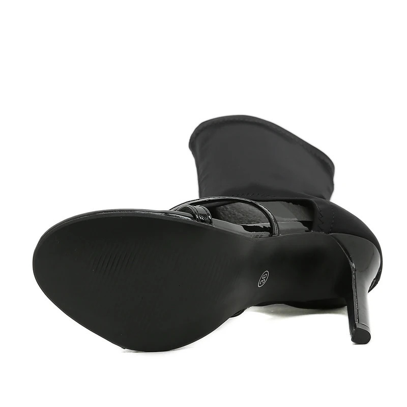 Eilyken Sexy Spring Autumn Stretch Boots High Heels Women Sandals Fashion Peep Toe Ankle Strap Hollow Pumps Pole Dancing Shoes 250714