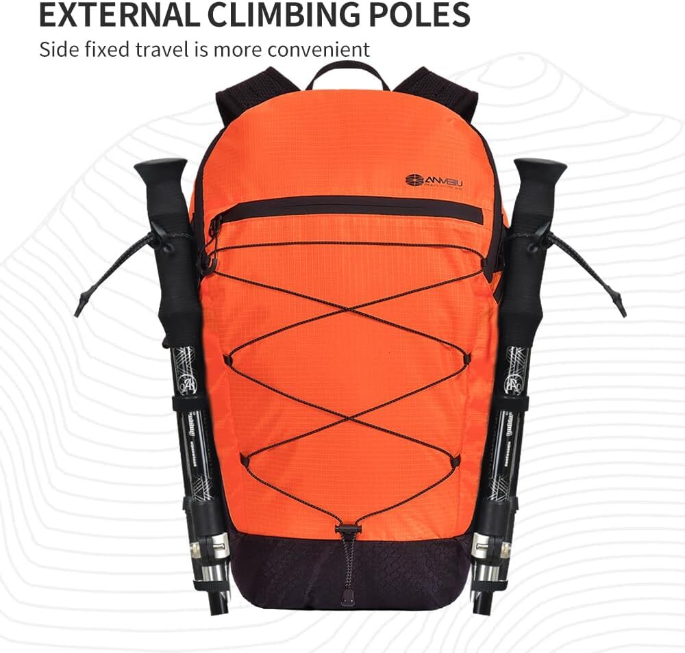 YMX 176 226 ANMEILU Mountaineering backpack bag, hiking ultra light backpack, lightweight travel commuting bag (Orange red)
