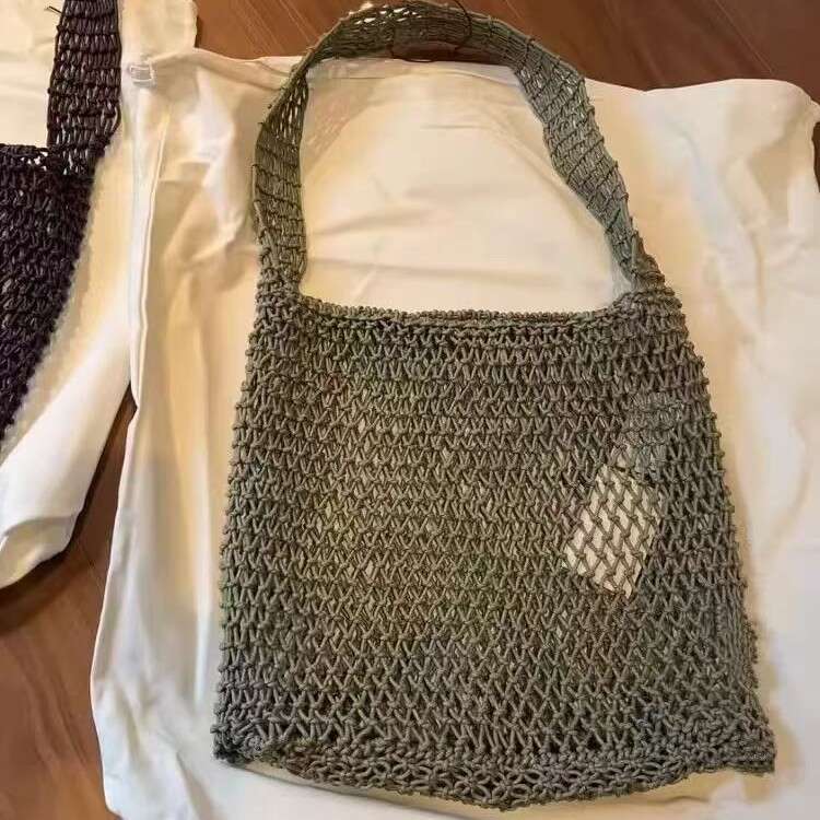 New Trendy Fashion Versatile Handwoven Cool Mesh Travel Vacation Tote Design Shoulder Bag