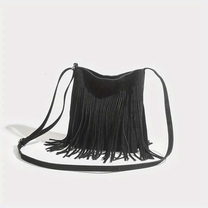 Boho Style Tassel Crossbody Bag Vintage Suede Shoulder Bag Casual Fringe Messenger Bag For Women Y250719