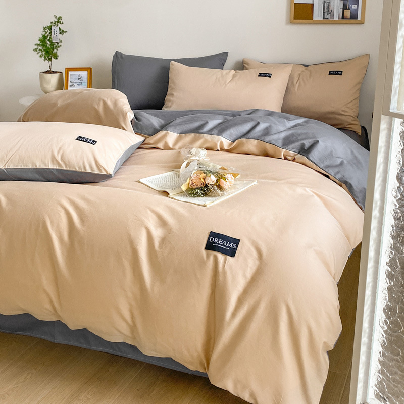 Designer bedding, long-staple cotton, cotton bed four-piece set, pure cotton quilt cover, bed sheet, bed hat three-piece set