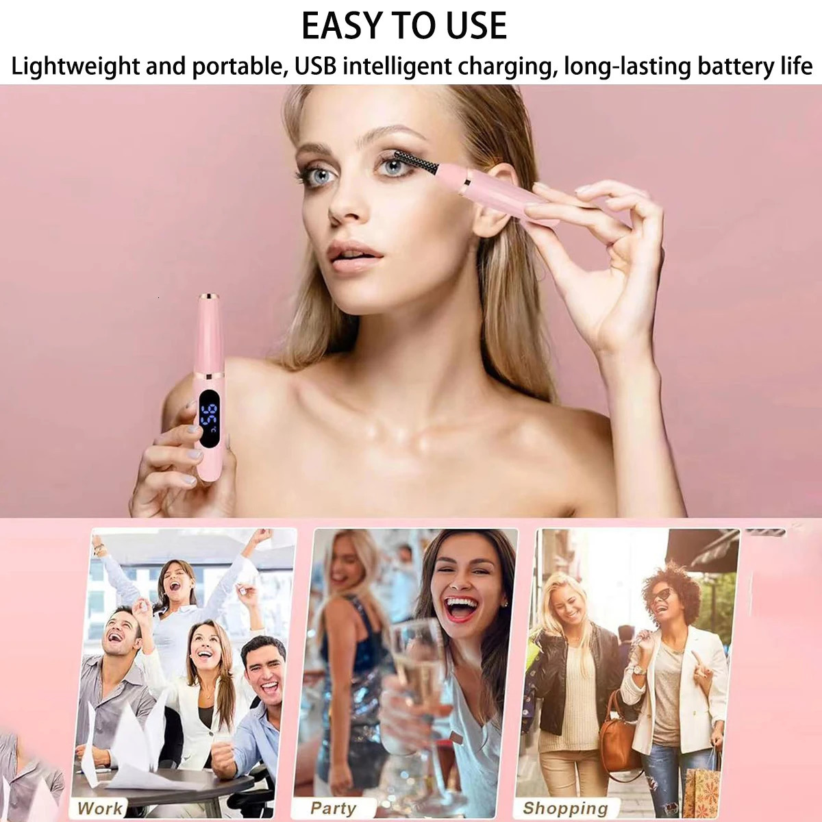 Electric Eyelash Curler Professional Fast Heating Eyelashes Curling Natural Eyelash Comb Portable Lash Long Lasting Makeup Tool 250716