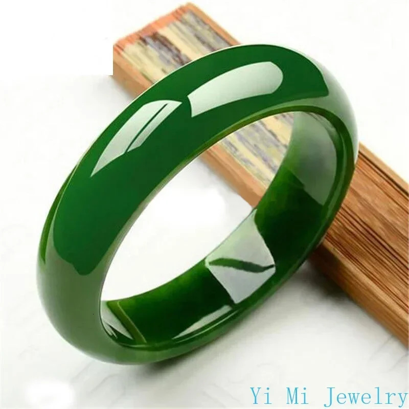 Genuine Hetian Jade Bracelet Spinach Green Jadeite Ladies Mom Charm Quality Bracelet Jewelry Holiday Birthday Gift 250716