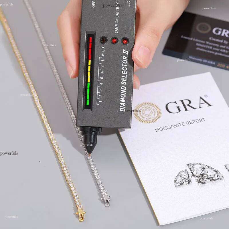 pass dia tester hip hop fashion jewelry custom 2.5mm sterling sier vvs moissanite cluster tennis chain necklace for men women