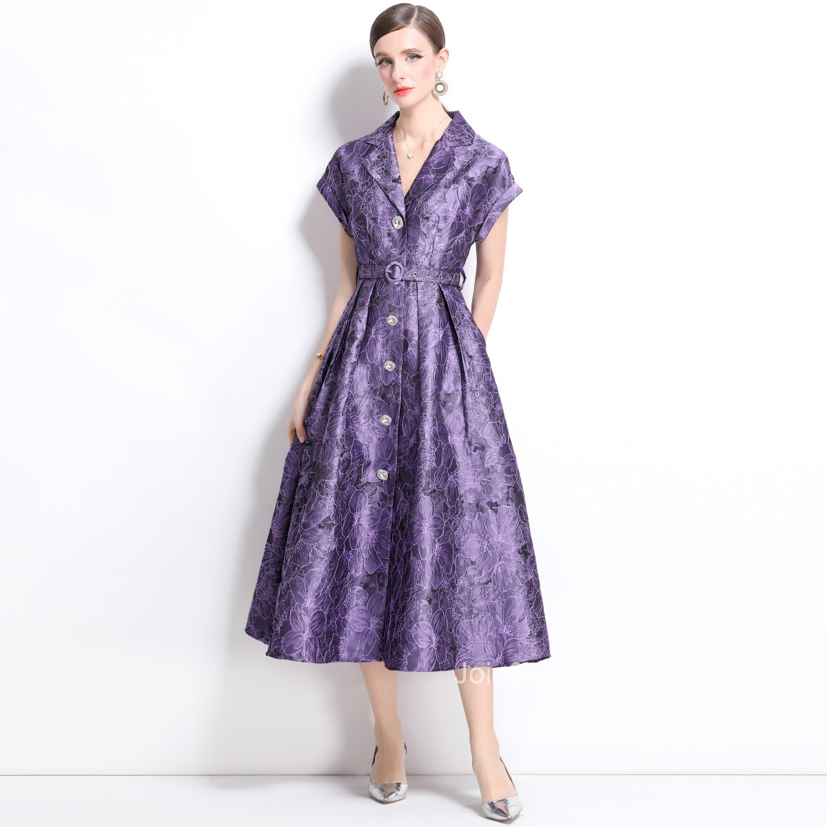 5863 Spring Jacquard Long Hem Elegant Banquet Dress Long Gown Socialite Dress