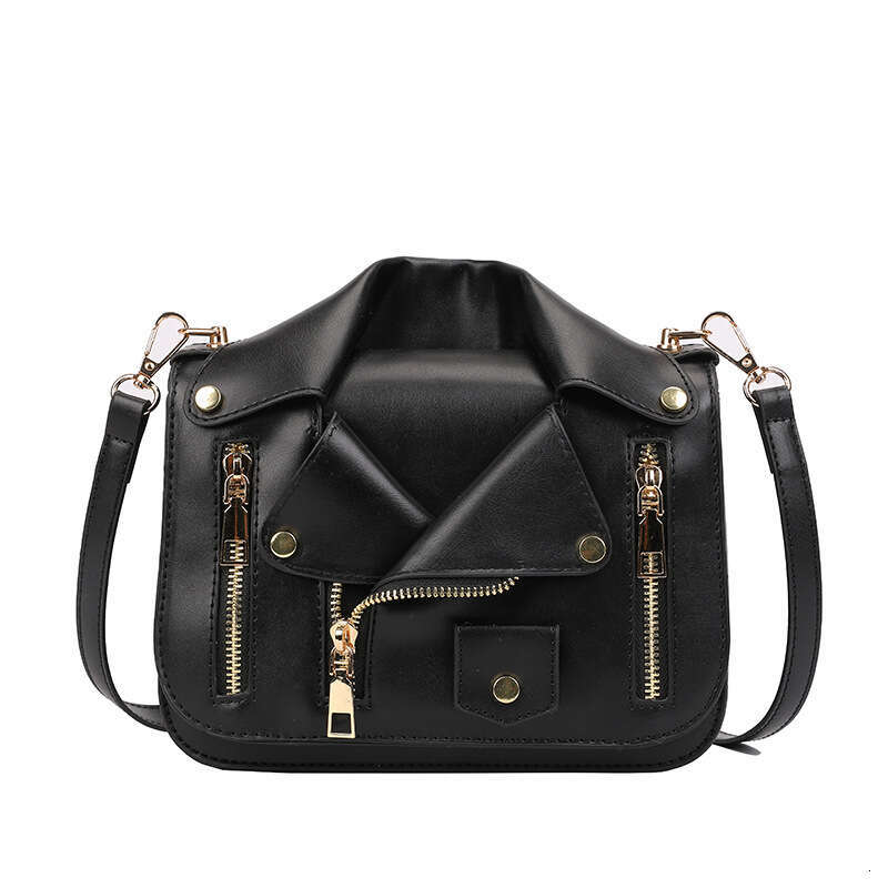 New Personality Trendy Women's fashion Zipper Square Pu Crossbody Creative Clothes Solid Color Shoulder Bag