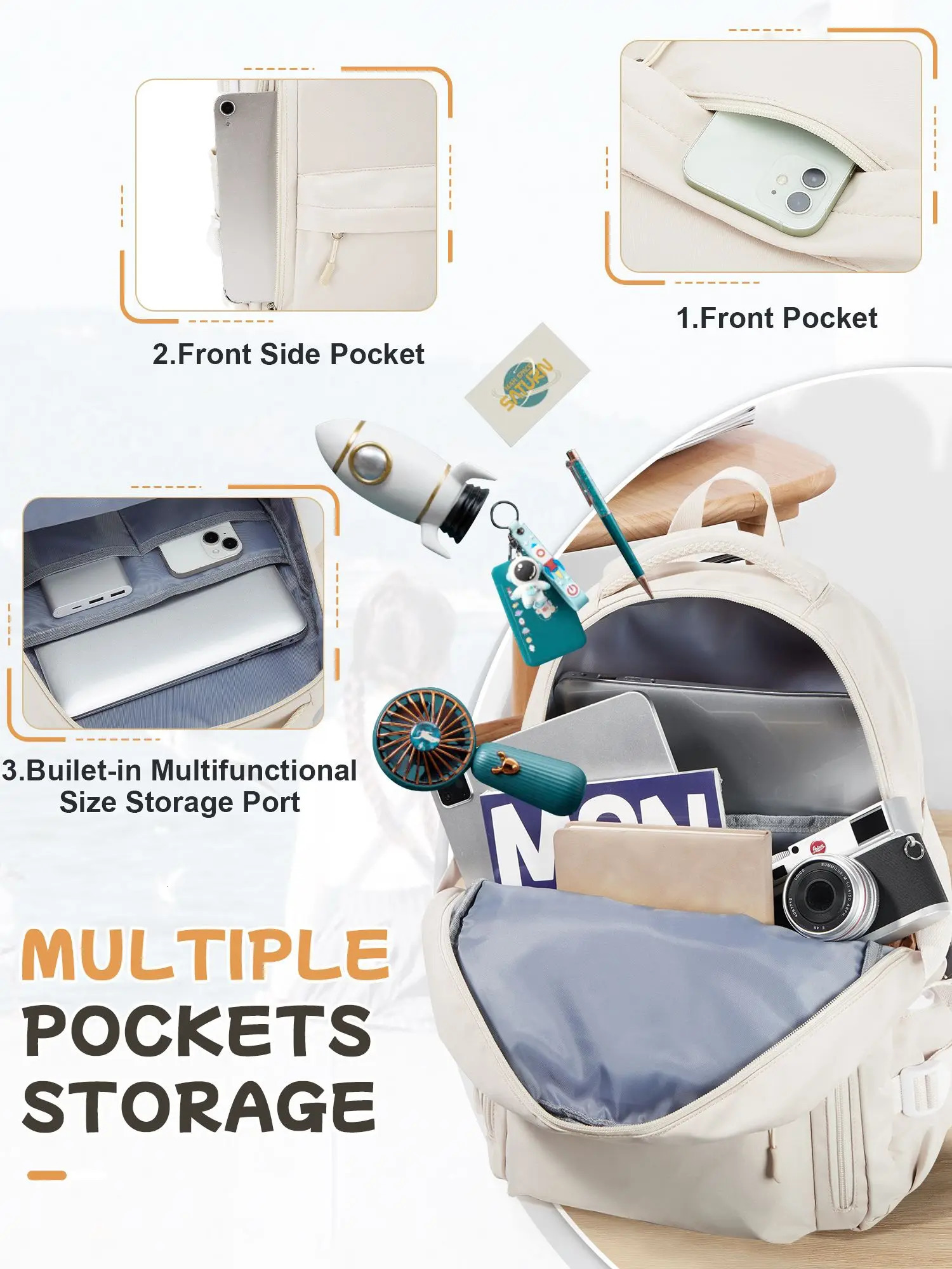 School Backpack High Capacity Waterproof Teens College Daypack Knapsack Men Women Travel Backpack Laptop Kawaii Bag 250717