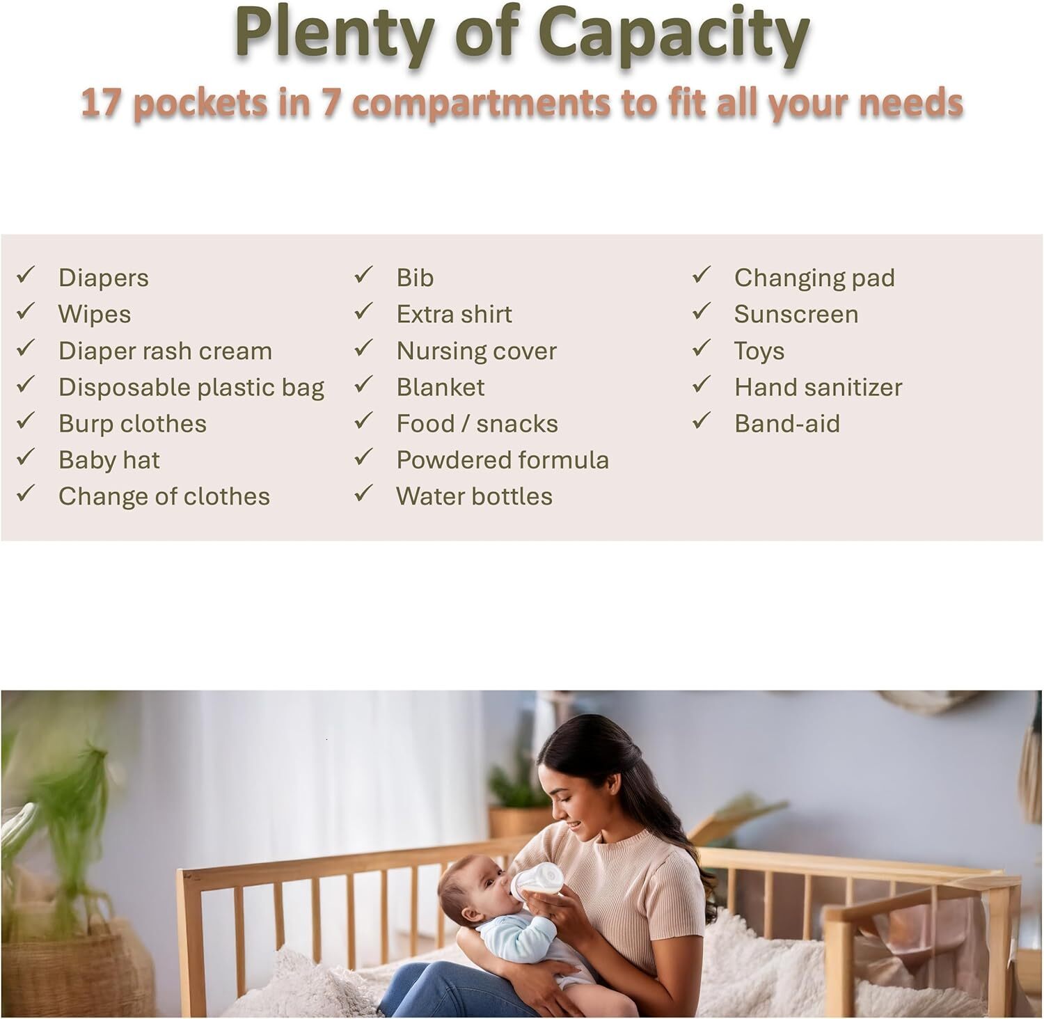 DHYMX Rojnaz Baby Diaper Backpack designer bag Bag for Boys Girls, Changing Pad & Pacifier Case, Large Capacity Insulated Pockets, Waterproof, with St