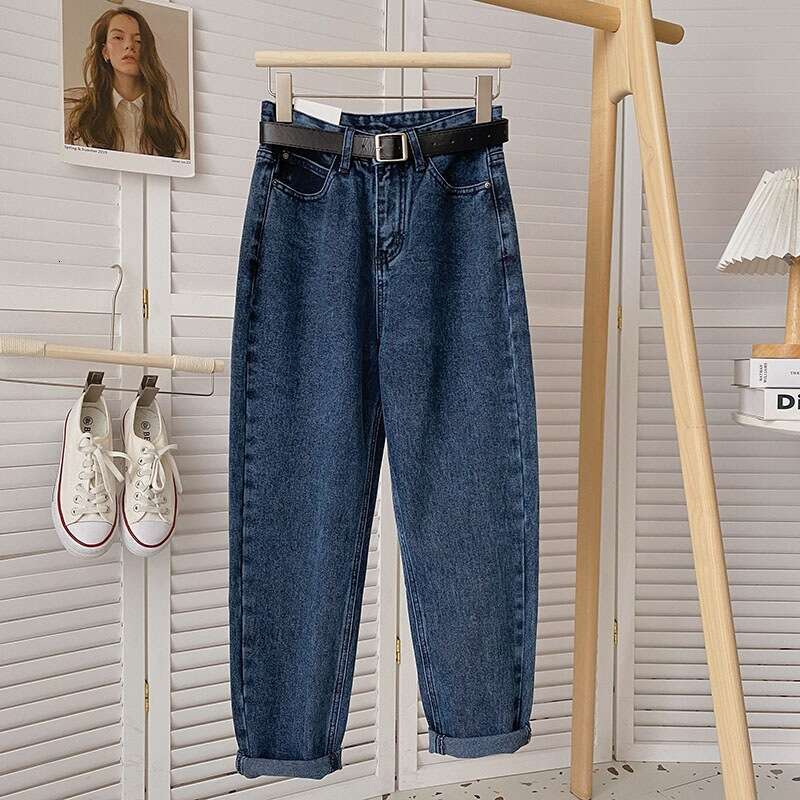 Harem Jeans Women, Summer Thin High-Waisted Loose Straight-Leg Cropped for Petite Figures, Slimming Carrot Dad Pants