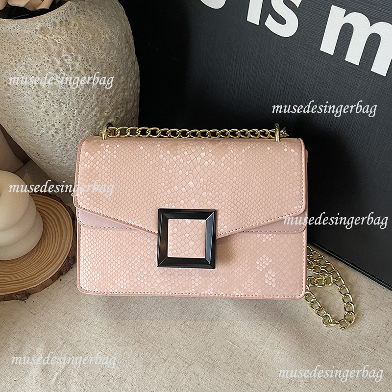 Luxury Brand Designer Bag Fashion Chain Women's Bag 2025 New Square Lock Buckle Single Shoulder Crossbody Commuter Tote Bag Causal Bag Designer P