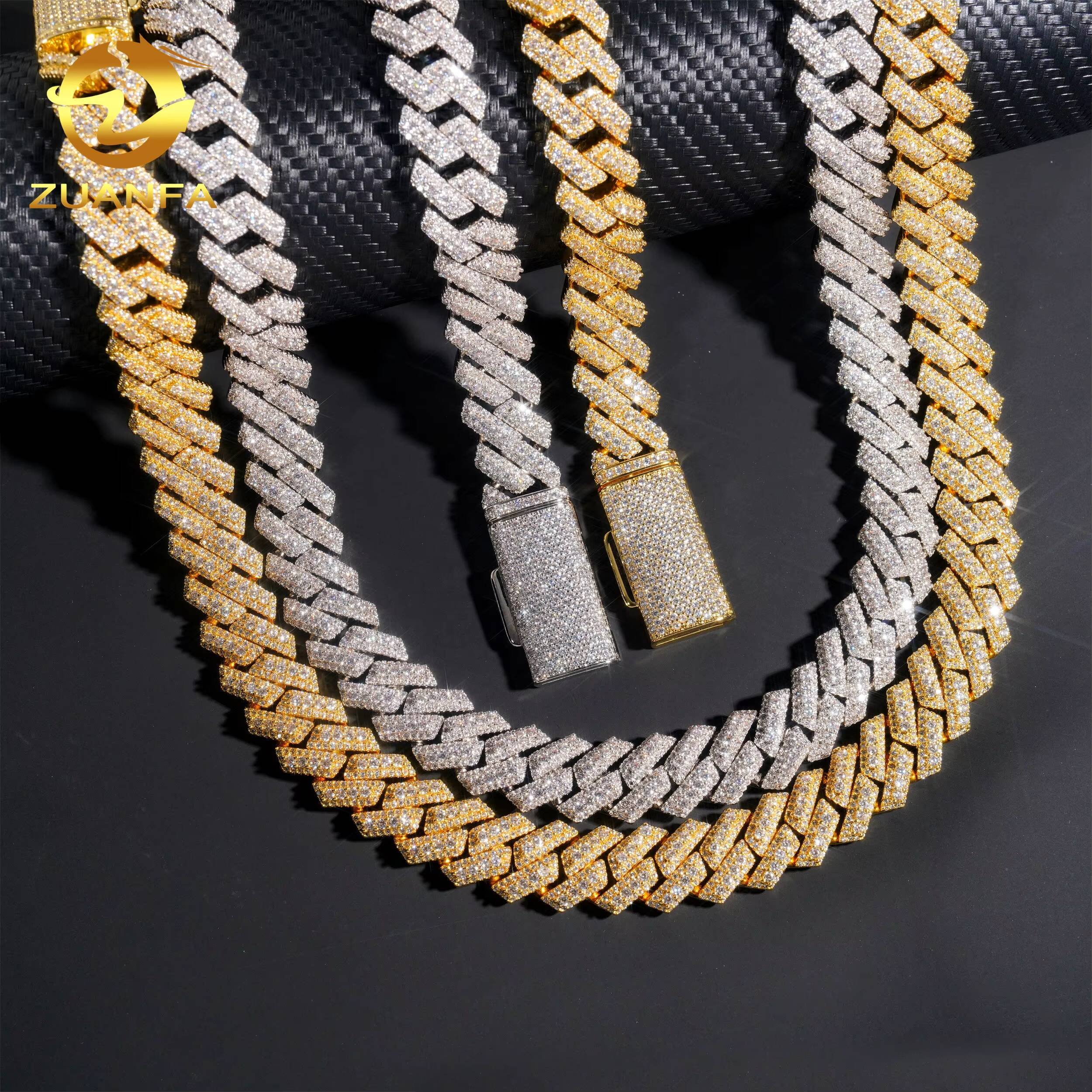 Wholesale Price Miami Men Necklace Zircon Brass Hip Hop Jewelry Iced Out 5A Cz Cuban Link Chain