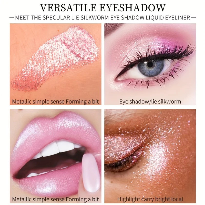 6 color glittering pearlescent liquid eye shadow brightening micro shiny pearlescent liquid eyeliner for sleeping silkworm 250717