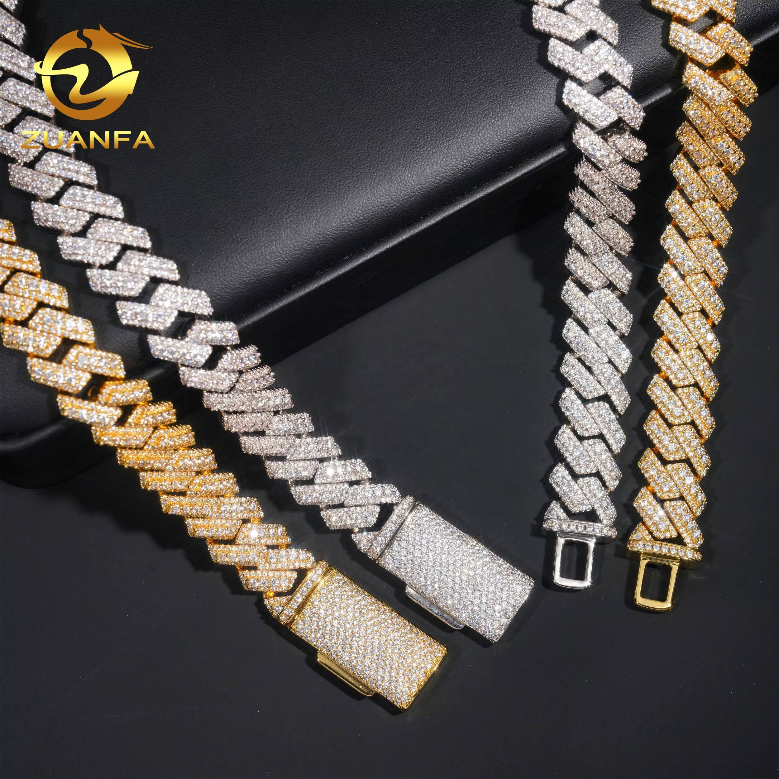 Wholesale Price Miami Men Necklace Zircon Brass Hip Hop Jewelry Iced Out 5A Cz Cuban Link Chain