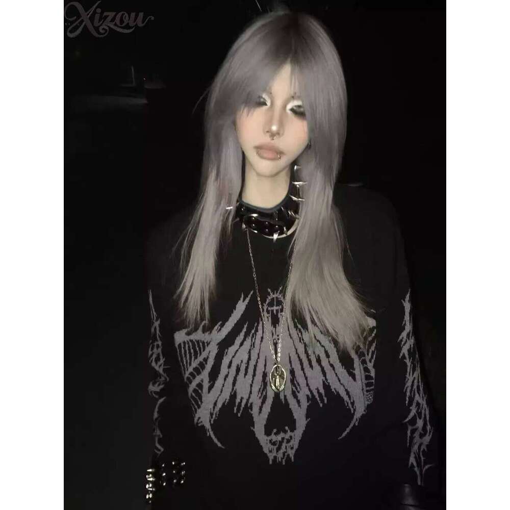 Loose Sweatshirt Y2k Gothic Streetwear Ladies Pullover Casual Hoodies Haruku Style Women's Long Sleeve Tops Spring Autumn