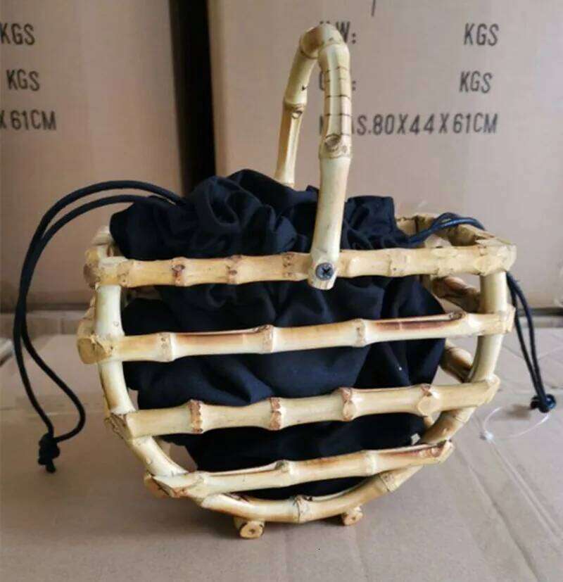 Women Bags Designer Half Month Tassel Woven Bamboo Ing Hollow Bag Clutch Bali Beach Holiday Moon Handbag