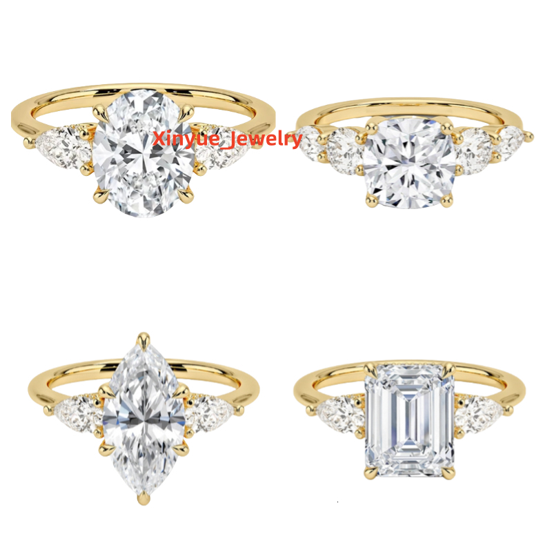 18k Gold Ladies Jewelry Vvs D Moissnite Diamond Wedding Engagement Mens Women Moissanite Ring