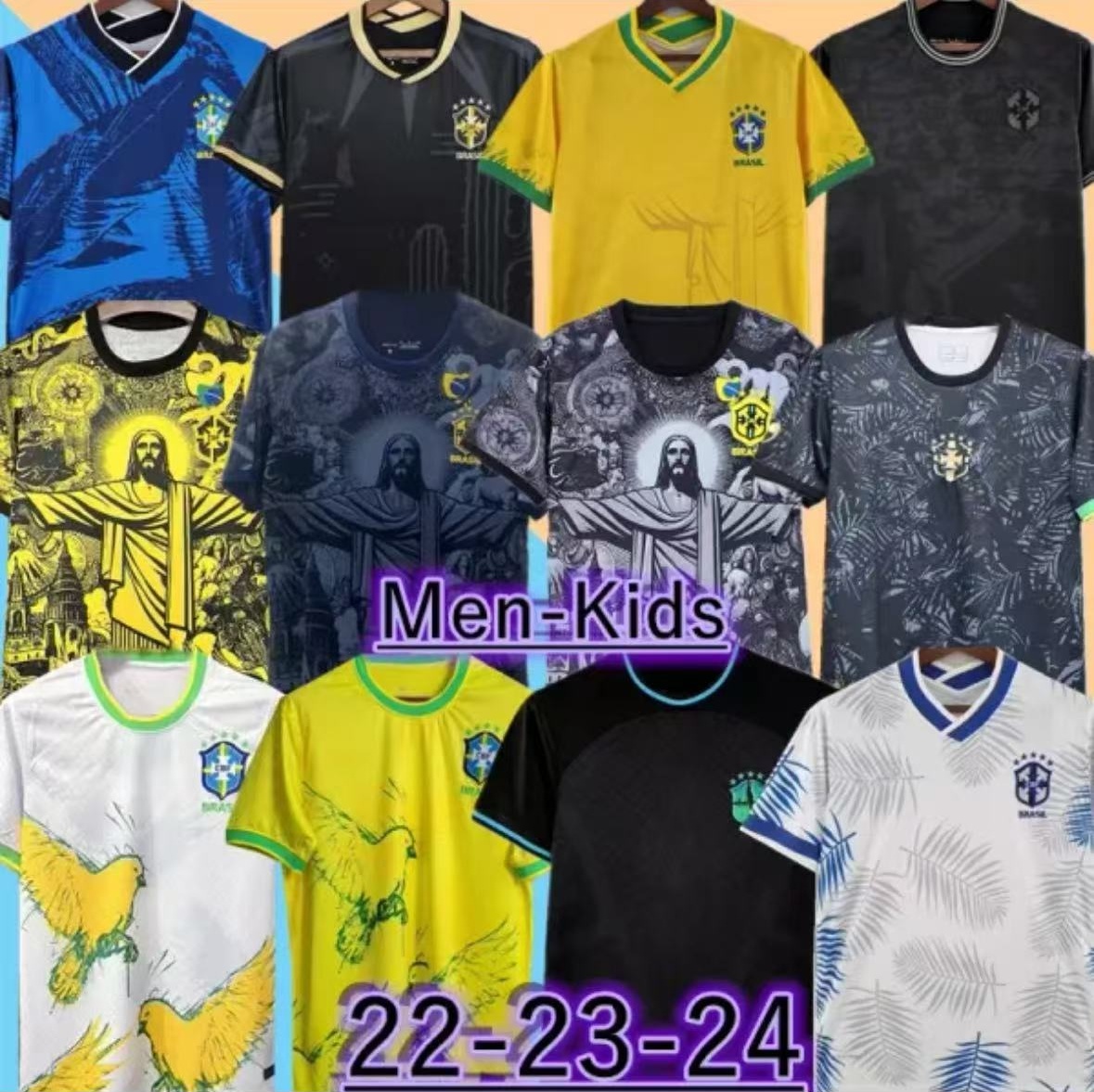 24 25 26 bRAZILS soccer jerseys Copa America Cup NEYMAR VINI JR BraslL NatIONAL Team football 2025 2026 JESUS Special Men adult kids kit football shirts uniforms