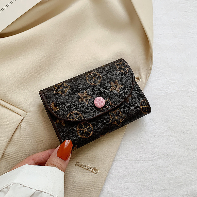 Fashion card holder for women compact classic retro design with large capacity multiple card slots integrated ID & coin purse