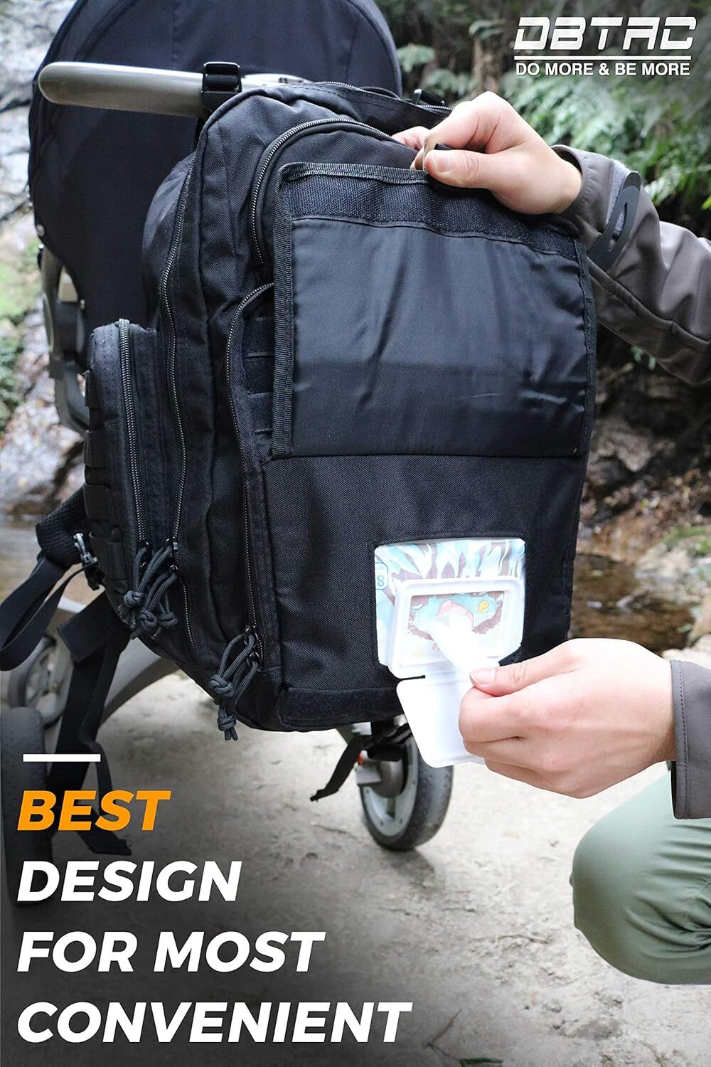 DHYMX Diaper Backpack Dad, Large Baby Nappy Bag for Men w/Changing designer bag Mat, Insulated+Wipe Pockets, Stroller Straps, Black