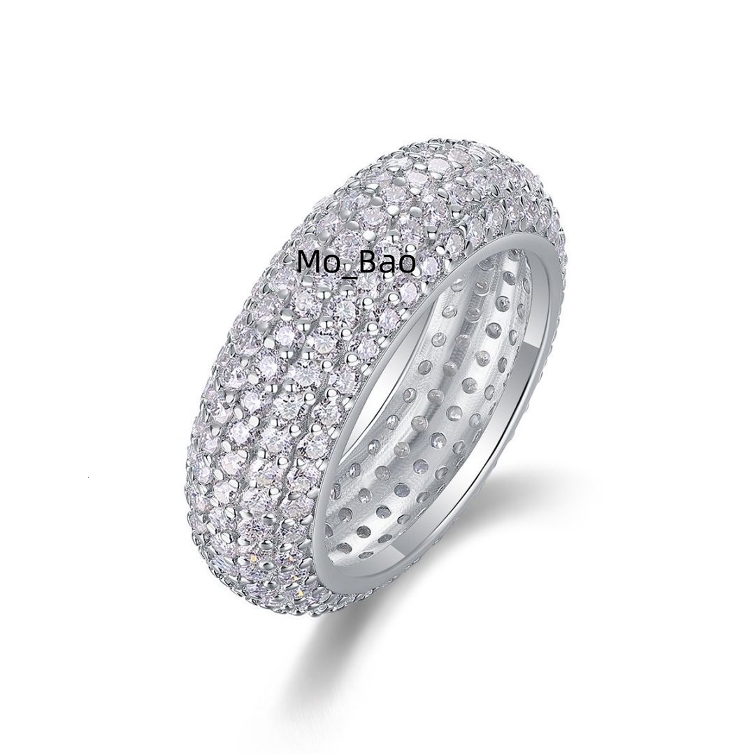 Customized Hip-hop Iced-out Moissanite 925 Silver Ring Dazzling and Shiny Diamond Ring Mens Engagement and Wedding Gift