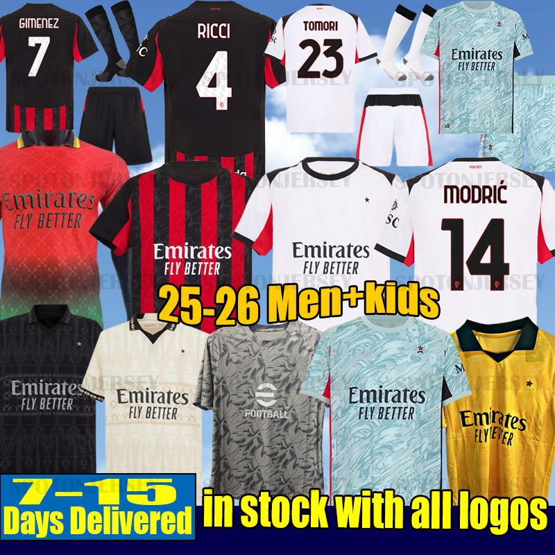 2025 2026 maglia milan ac Soccer Jersey RAFA LEAO THEO GIROUD PULISIC maglia ac Player jersey CHEEK AC soccer milan 25 26 jersey 125TH Anniversary GK long sleeve