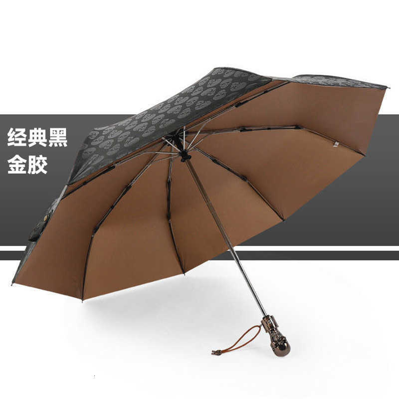 Fully British Skull With Three Folds, Uv-Resistant Skullhead Automatic Umbrella B2