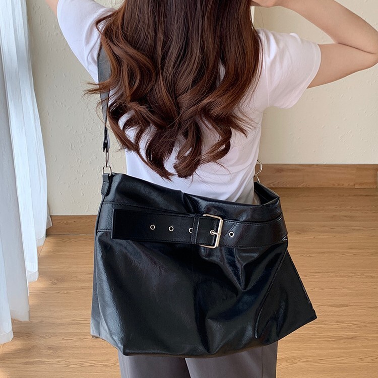 2025 Summer new women's crossbody bag new neutral style large capacity soft leather women's handbag lazy style women's shoulder bag new