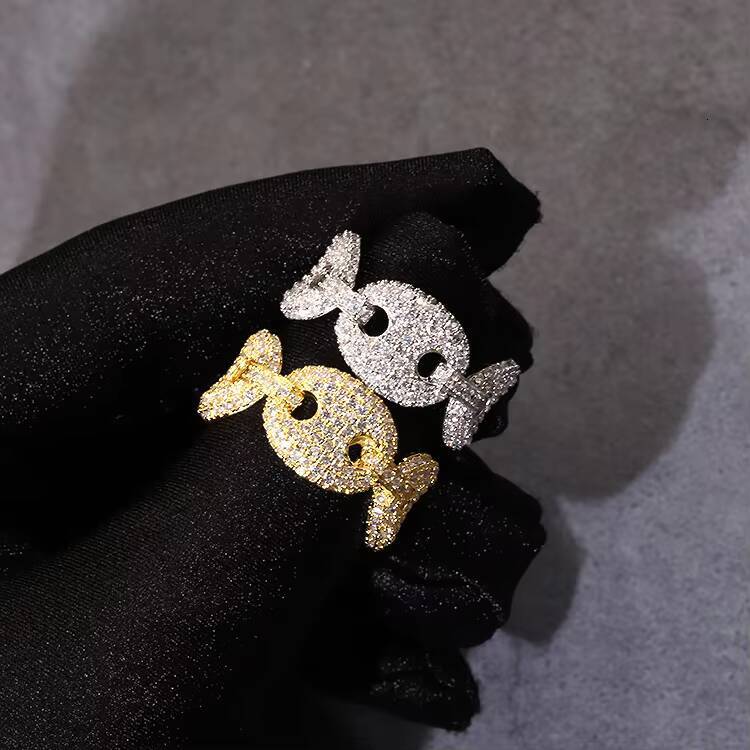 RTS Moissanite Diamond Ring Pass Diamond Tester Hip Hop Rings 925 Sterling Silver Gold Plated Fine Jewelry Rings for Men Women