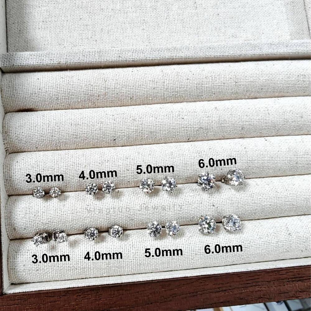 Cheap Price S925 D VVS Moissanite Earrings Bulk Hip Hop Style 3MM/4MM/5MM/6MM Moissanite Diamond Earrings With Certificate