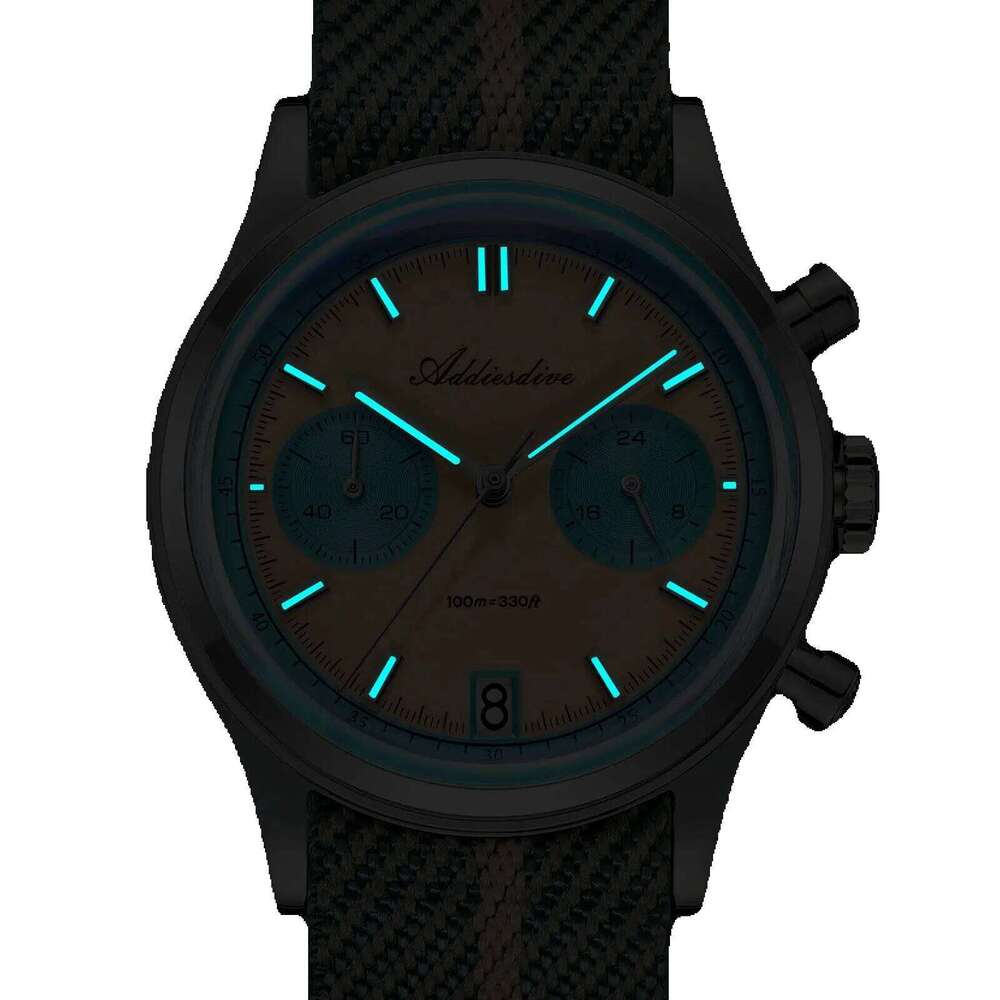 ADDIESDIVE Hot Sale Ad2095 Watches For Men Multifunction Chronograph 38Mm AR Coating Quartz Wristwatches Vk64 Waterproof Clock