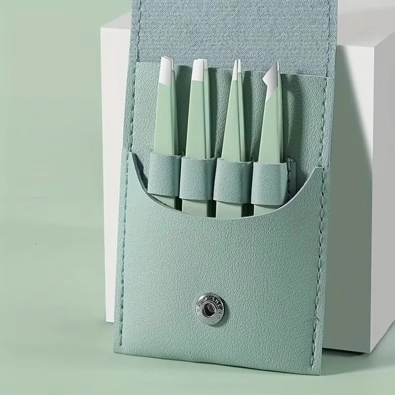 Hair Removal Tweezers Stainless Steel Eyebrow Pink Slanted Black Tip Point Face Harmless Makeup Beauty Tool 250716