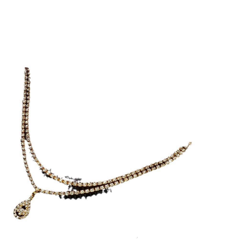 Stylish Water Drop Pendant Double Layer Waist Chain VVS Iced out Moissanite Inlaid Minimalist Sexy Metal Body Chain for Women
